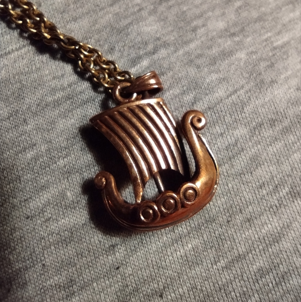Bronze Viking Ship Pendant